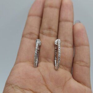 14Kt Gold 0.86 Ct Lab Grown Diamond Huggie Hoop Earrings